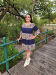 Casual Dress Cheetah Print flare Sleeve Dress