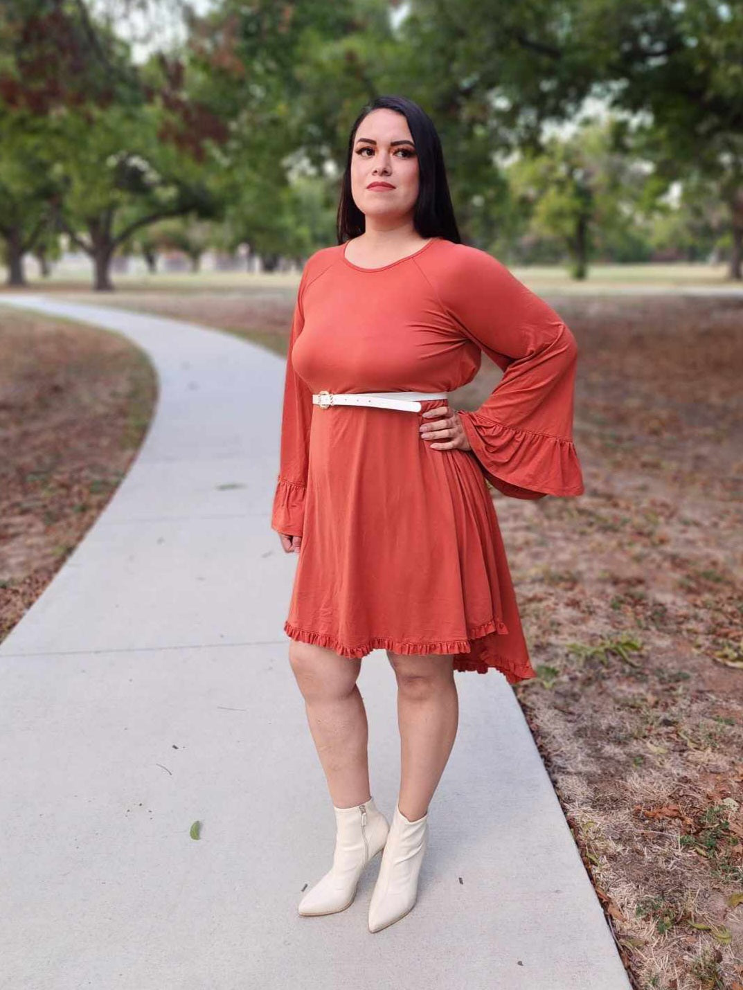 Casual Dress Ruffle Detail Dress With Pockets