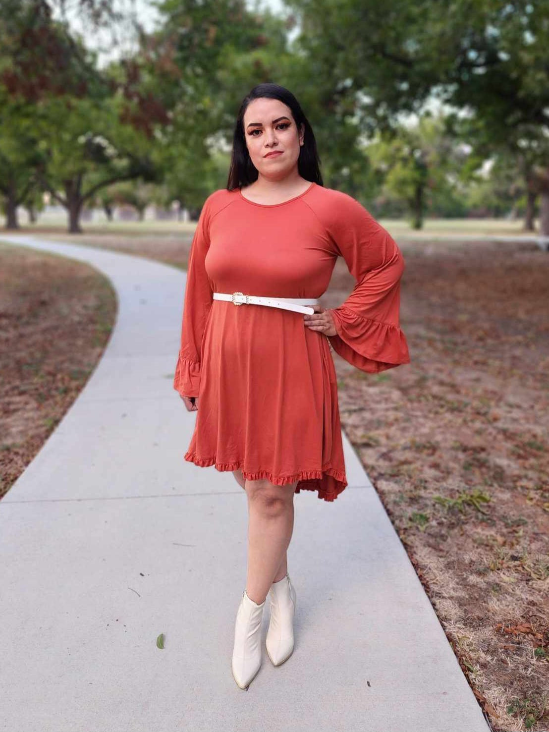 Casual Dress Ruffle Detail Dress With Pockets