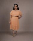 Casual Dress Solid Short Sleeve Dress - Peach