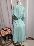 Casual Dress Woven Tulip Short Sleeve Dress - Mint