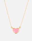 Pink Enamel Heart Necklace