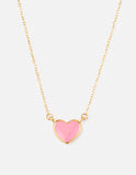 Pink Enamel Heart Necklace