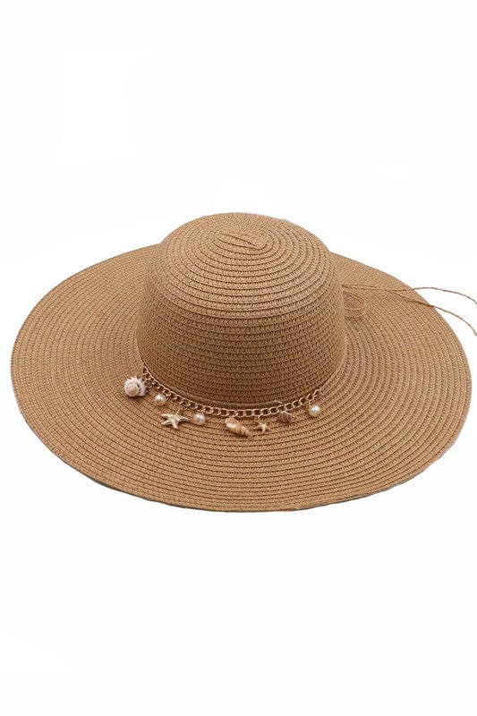 YD Boutique Hats Ocean Charm Chain Banded Summer Hat