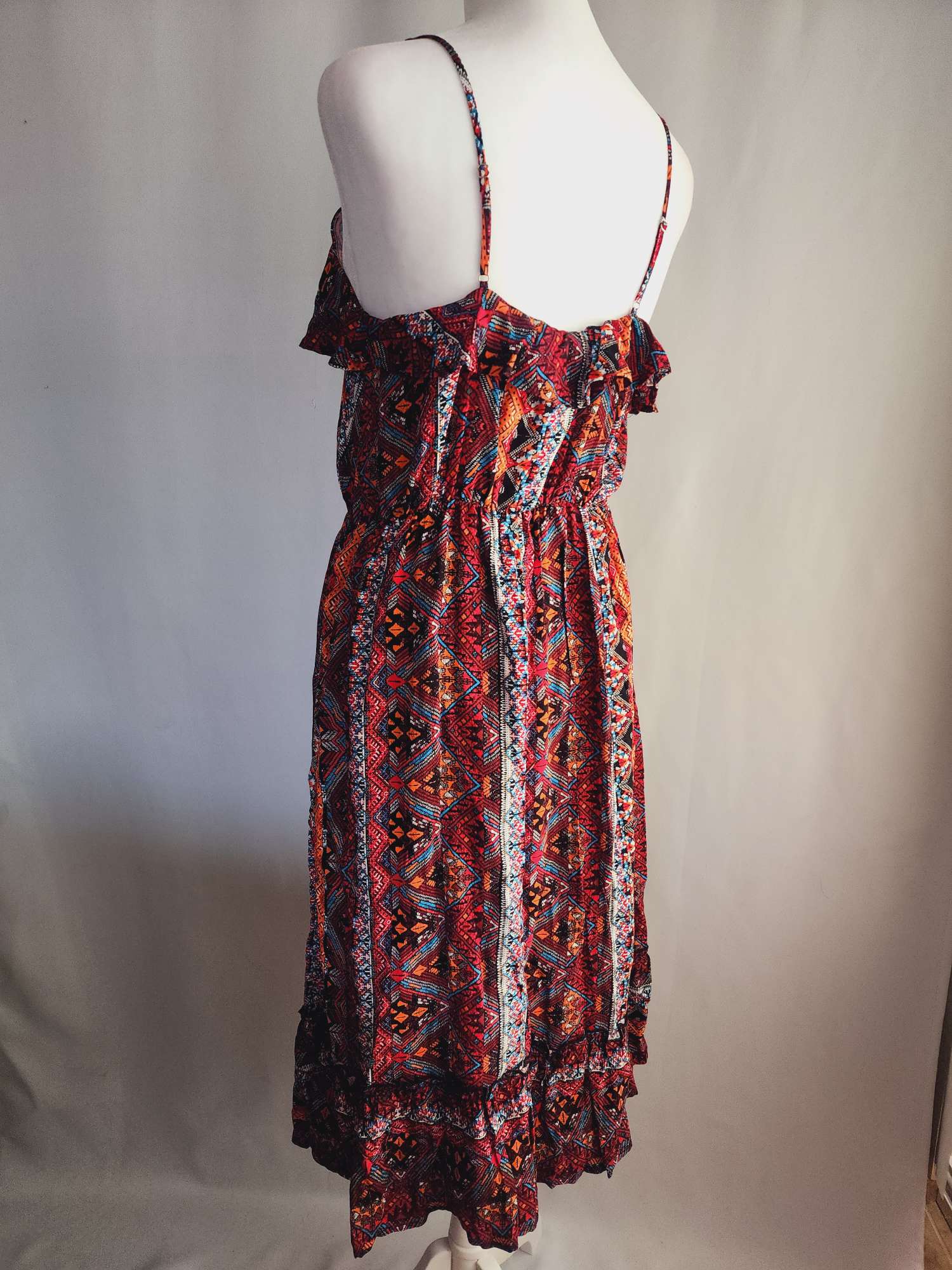 Casual Dress Ruffle Hem Spaghetti Strap Midi Dress