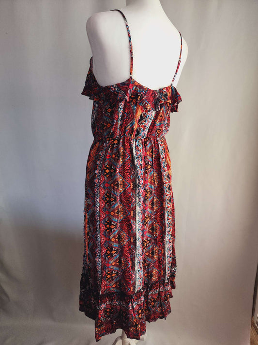 Casual Dress Ruffle Hem Spaghetti Strap Midi Dress