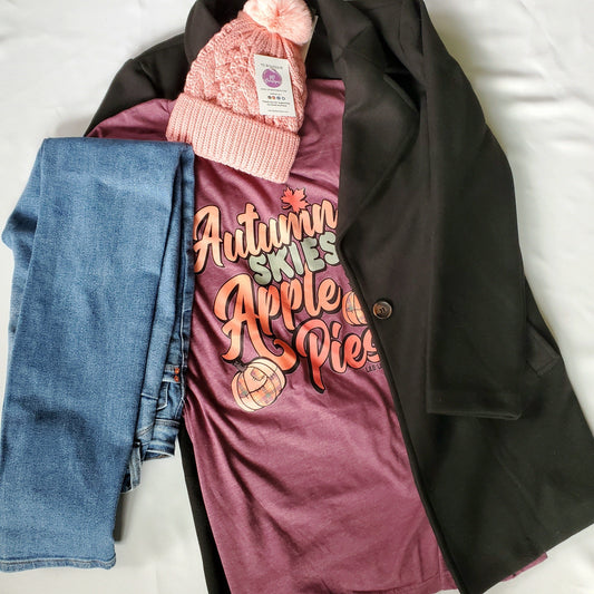 Graphic T Shirt Autumn Skies Apple Pies Tee