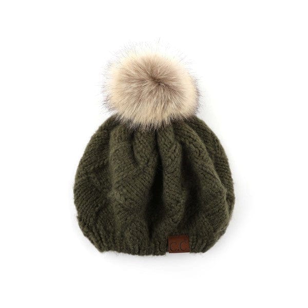 YD Boutique Hats Olive C.C Beanie Beret